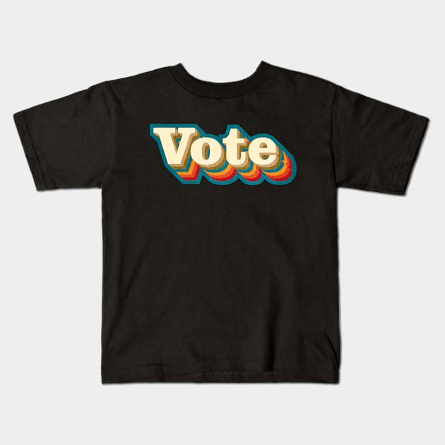 Retro Vote Kids T-Shirt by Jennifer